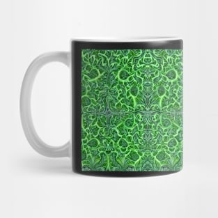 Forest Green Aesthetic Fractal Pattern - Abstract Green Design Mug